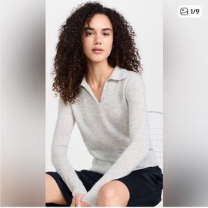 Vince Cashmere Blend Polo Collar Sweater